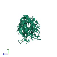 PDB entry 4tnl coloured by chain, side view.