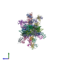 PDB entry 4tnv coloured by chain, side view.