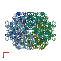 PDB entry 4tny coloured by chain, top view.