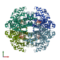PDB entry 4to2 coloured by chain, front view.