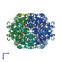 PDB entry 4to3 coloured by chain, top view.