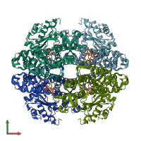 PDB entry 4to5 coloured by chain, front view.