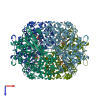 PDB entry 4to5 coloured by chain, top view.
