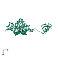 PDB entry 4toi coloured by chain, top view.