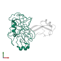 Serine protease 1 in PDB entry 4tpi, assembly 1, front view.