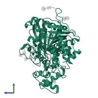 Cholinesterase in PDB entry 4tpk, assembly 1, side view.