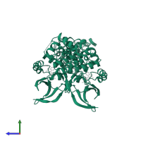 LIM domain kinase 2 in PDB entry 4tpt, assembly 1, side view.