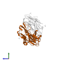 Fab heavy chain in PDB entry 4tqe, assembly 1, side view.
