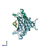 PDB entry 4tqh coloured by chain, side view.