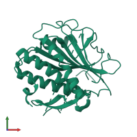 PDB entry 4trk coloured by chain, front view.