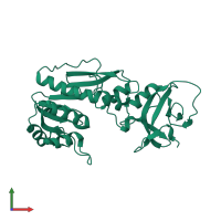 PDB entry 4ts4 coloured by chain, front view.