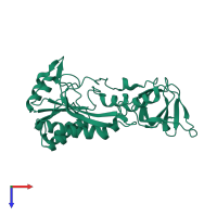 PDB entry 4ts4 coloured by chain, top view.