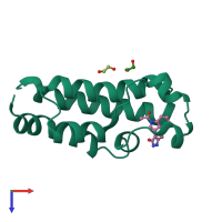 PDB entry 4ts8 coloured by chain, top view.