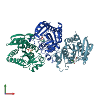 PDB entry 4ts9 coloured by chain, front view.