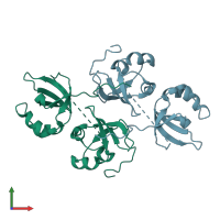 PDB entry 4tse coloured by chain, front view.