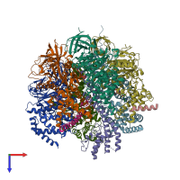 PDB entry 4tsf coloured by chain, top view.