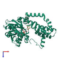 PDB entry 4tsk coloured by chain, top view.