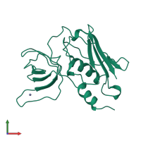 PDB entry 4tss coloured by chain, front view.