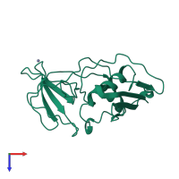 PDB entry 4tss coloured by chain, top view.