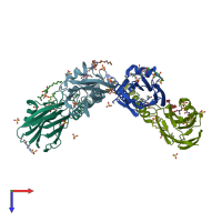 PDB entry 4tsy coloured by chain, top view.