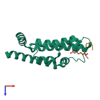 PDB entry 4tt2 coloured by chain, top view.