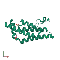 PDB entry 4tt6 coloured by chain, front view.