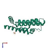 PDB entry 4tt6 coloured by chain, top view.