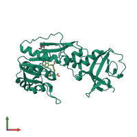 PDB entry 4tt8 coloured by chain, front view.