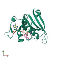 PDB entry 4tu5 coloured by chain, front view.