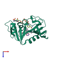 PDB entry 4tu5 coloured by chain, top view.