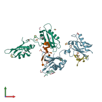 PDB entry 4tu8 coloured by chain, front view.