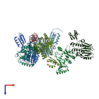 PDB entry 4tui coloured by chain, top view.