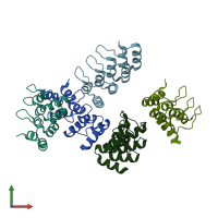 PDB entry 4tum coloured by chain, front view.