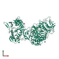 PDB entry 4tvd coloured by chain, front view.