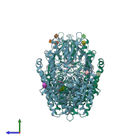 PDB entry 4twe coloured by chain, side view.