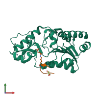 PDB entry 4twi coloured by chain, front view.