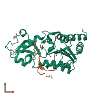 PDB entry 4twj coloured by chain, front view.