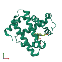 PDB entry 4twv coloured by chain, front view.