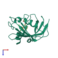 PDB entry 4tx0 coloured by chain, top view.