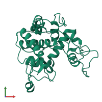 PDB entry 4tx7 coloured by chain, front view.