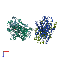 PDB entry 4txh coloured by chain, top view.