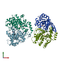 PDB entry 4txl coloured by chain, front view.