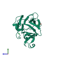 PDB entry 4txw coloured by chain, side view.