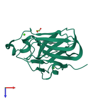 PDB entry 4txw coloured by chain, top view.