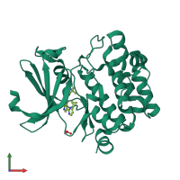 PDB entry 4ty1 coloured by chain, front view.