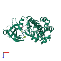 PDB entry 4ty1 coloured by chain, top view.