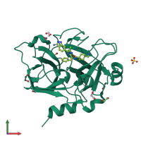 PDB entry 4ty7 coloured by chain, front view.