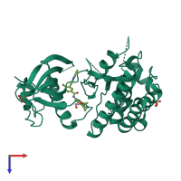 PDB entry 4tyj coloured by chain, top view.