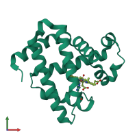 PDB entry 4tyx coloured by chain, front view.