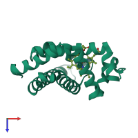 PDB entry 4tyx coloured by chain, top view.
